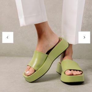 Aloha Janice - Green Vegan Leather Sandals
